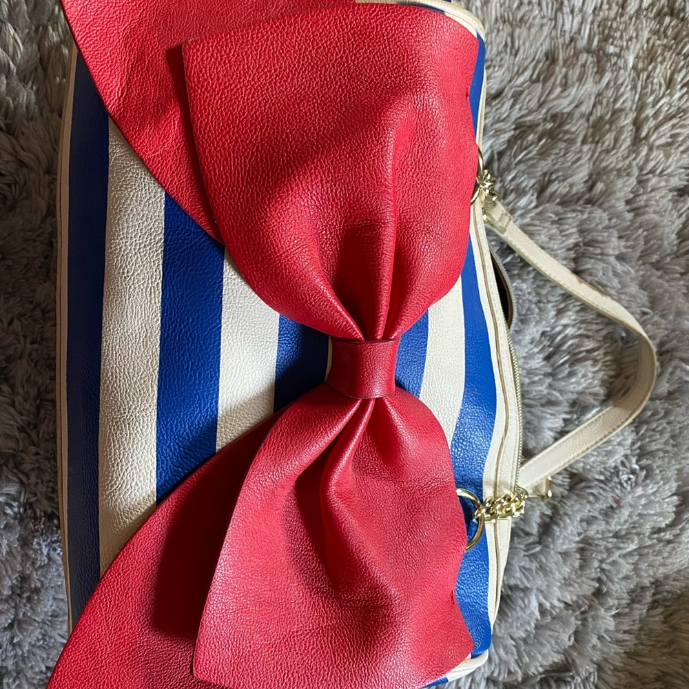 Blue & White stripped Betsy Johnson Purse